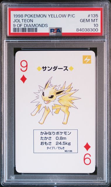 PSA 10 Jolteon Nine Of Diamonds Poker/Playing Cards #135