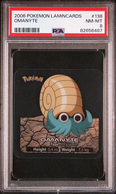PSA 8 Omanyte Pokemon Lamincards #138 image 0