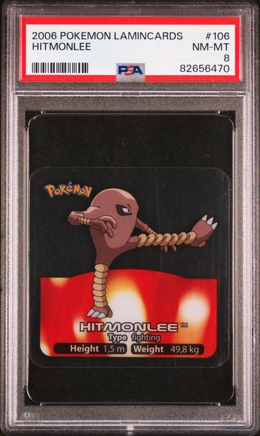 PSA 8 Hitmonlee Pokemon Lamincards #106 image 0