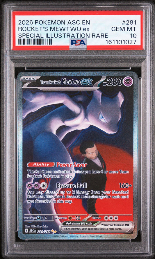 PSA 10 Team Rocket's Mewtwo ex Ascended Heroes #281