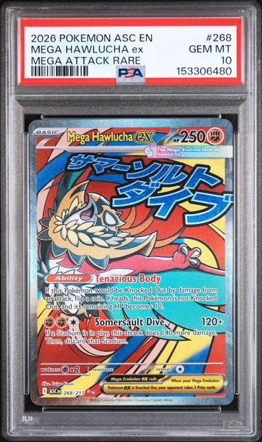 PSA 10 Mega Hawlucha ex Ascended Heroes #268