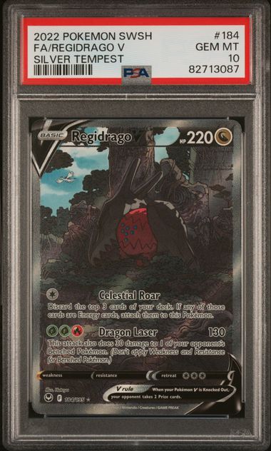 PSA 10 Regidrago V Silver Tempest #184