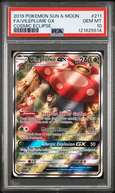 PSA 10 Vileplume Alt Art Cosmic Eclipse #211
